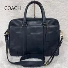 《美品》 COACH ビジネスバッグ メンズ 深緑色