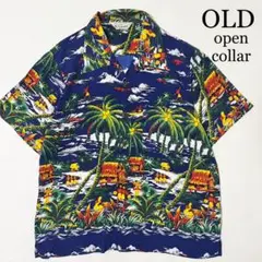 OLD HistoryBook ヤシの木 レーヨン アロハシャツ オープンカラー