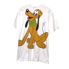 90s ディズニー×プルート　ビンテージ半袖Tシャツ　特大プリント　ホワイト