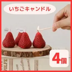4個 リアル イチゴ キャンドル アロマ ロウソク 撮影 映え いちご 苺