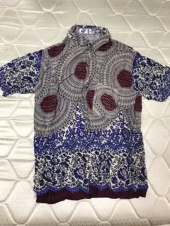 シルク 柄シャツ