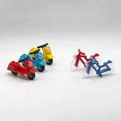 レゴ 互換 シティ 原付バイク３台＋自転車２台 レゴでお馴染みの人型と組み合わせ