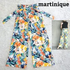 【美品】マルティニーク フラワー ワイドベルテッドパンツ ベルト付き