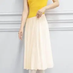 メッシュ　プルオンスカート50cm丈　アイボリー フリーサイズ