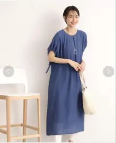 最終！　DRESKIP ゆるリラックス 袖口ギャザー リボンワンピース　新品！