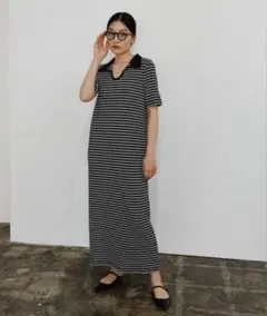【select MOCA】テレコロングポロワンピース