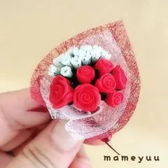 Ｎｏ．２３０１お花の花束(赤い薔薇とかすみ草)