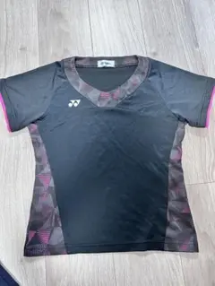 YONEX バドミントンシャツ M ブラック/ピンク　レディース