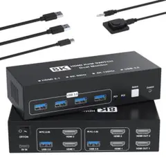KVM スイッチ 2入力2出力 PC2台 モニター2台 切り替え