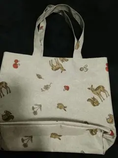 動物プリント キャンバストートバッグ エコバッグ しか リス
