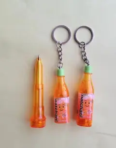 なっちゃん キーホルダーセット　 オレンジ　サントリー　ボールペン　サントリー