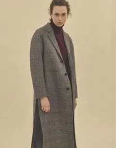 美品✨ザ シンゾーン チェック 千鳥格子 スリット チェスターコート
