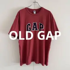 ギャップ Tシャツ M レッド 刺繍ロゴ ワッペンロゴ カレッジ風 古着