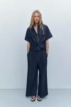 値下げ　新品　タグ付きzara コードサファリシャツ シャツ　ブラウス　ザラ