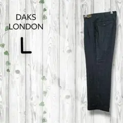 DAKS LONDON　スラックス　チェック　薄手　日本製　チャコールグレー