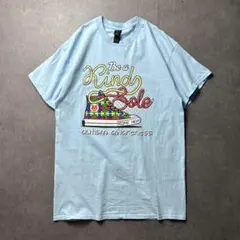 GILDAN イベントTシャツ　スニーカー　ジグソーパズル柄　イラスト　水色　M