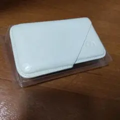 スライド名刺入れ　ホワイトレザー　デュポン