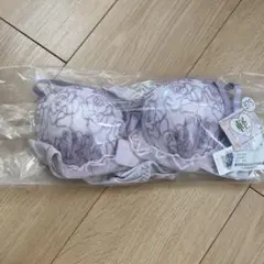 花柄 B75 パープル ブラジャーショーツセット