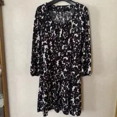 ジャージ素材 ひざ丈ワンピース Ｌサイズ