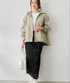 stola. ストラ メッシュ刺繍タイトスカート ブラック 2025SS