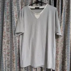 グレー Vネック Tシャツ 半袖 コットン