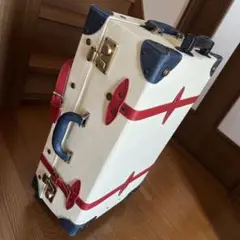 キャリーケース　イギリス風　トリコロール　ネイビー×レッド　トランク