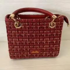 SHEIN 赤 ツイード ハンドバッグ 2Way