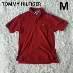 TOMMY HILFIGER 赤 ポロシャツ 半袖 メンズM　トミー