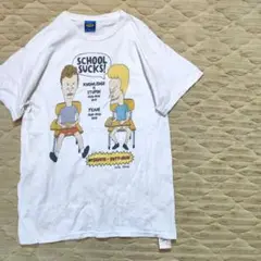 ビーバスアンドバットヘッド　半袖Tシャツ　ホワイト　Fサイズ　古着
