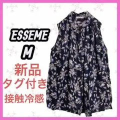 新品　タグ付き　[エシーム] 接触冷感　ノースリーブ　花柄　シャツ　チュニック