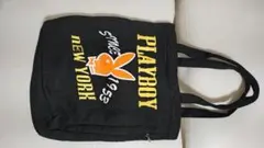 希少品【新品未使用高級トートバッグ】PLAYBOY プレイボーイ ブラック ロゴ