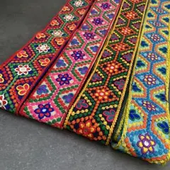 【インド刺繍リボン】約20センチ×3種アソートパック