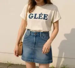 【Lee】S デニムミニスカート 裏地ドット柄 ヴィンテージ風