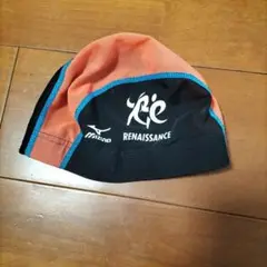 Mizuno Renaissance 水泳帽 Lサイズ オレンジ/黒