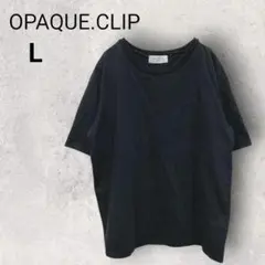 オペークドットクリップ 半袖 Tシャツ L 黒 無地 綿100% クルーネック