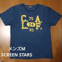 【古着】SCREEN STARS メンズM プリントTシャツ（半袖）ネイビー