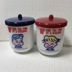 オサムグッズ蓋付き湯呑　 青赤 2個セット