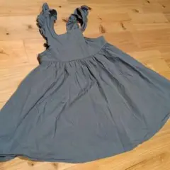 グレー コットン エプロンワンピース 100cm