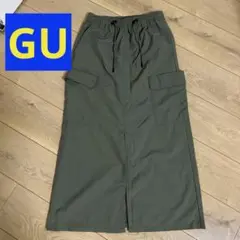 GU カーゴナロースカート／カーキ オリーブS