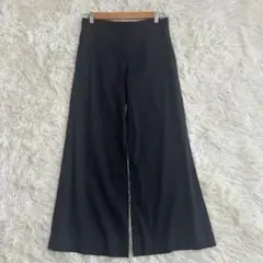 【最終価格】セオリー クロップドワイドパンツリネン ブラック 2 2022SS