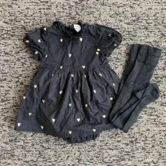 H&M エイチアンドエム　ベビー　ハートワンピース　タイツセット　80