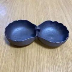 陶器　二連小鉢　漬物入れ　薬味入れ