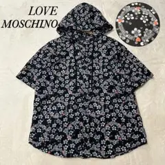 【美品】LOVE MOSCHINO ロゴプリント シャツパーカー花柄　ハート　黒