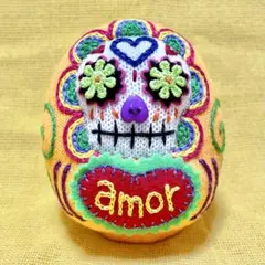 625【メキシカンスカル だるま amor】ぬいぐるみ置物