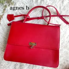 【大人気】 アニエスベー 2way ハンドバッグ ショルダーバッグ レッド