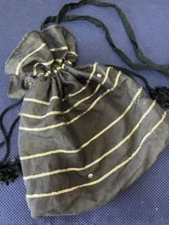 HAND 黒と金のストライプ ショルダーバック