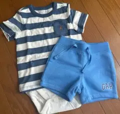 GAP ストライプTシャツとショートパンツセット 18-24ヶ月