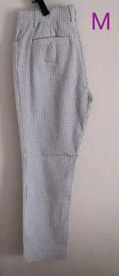 【中古】吸水速乾ギンガムチェックパンツ✦オフホワイトとライトグレー✦Mサイズ