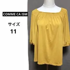 COMME CA ISM シャーリングシャツ　五分丈　ポリトップス　さらさら