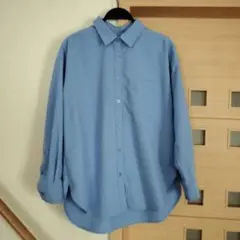 試着のみ　GU　長袖シャツ　ブラウス　青　S
